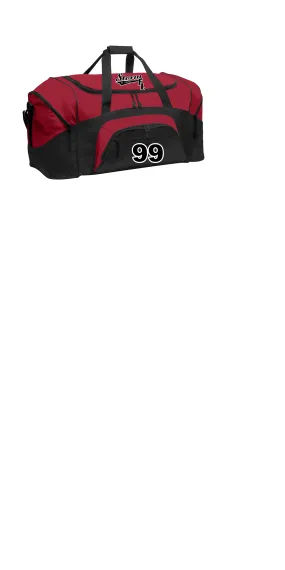 STORM ST JOHNS TRAVEL DUFFEL BAG WITH LOGO AND NUMBER RED AND BLACK