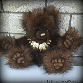 Tallis - 15" faux fur artist bear  - OOAK by Emma's Bears