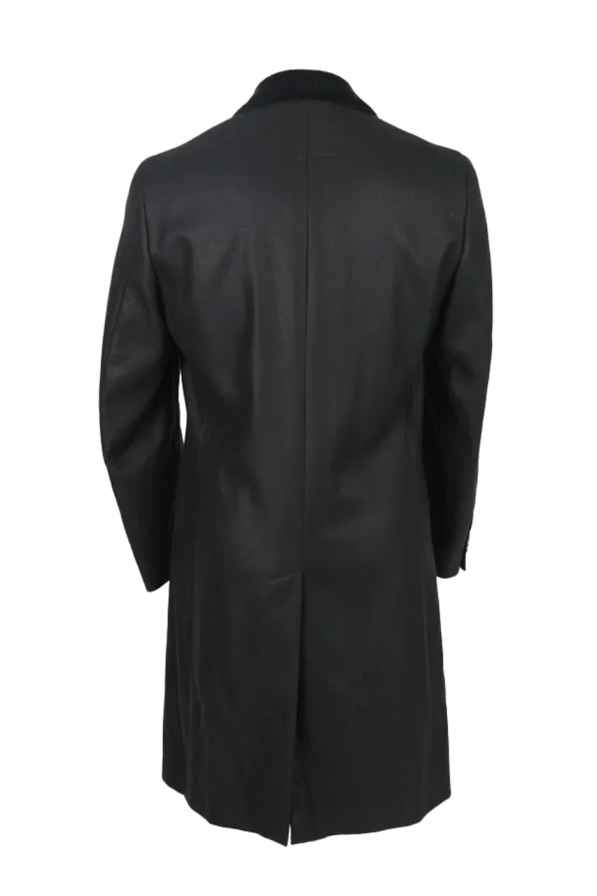 Thick Wool Overcoat W Velvet Collar