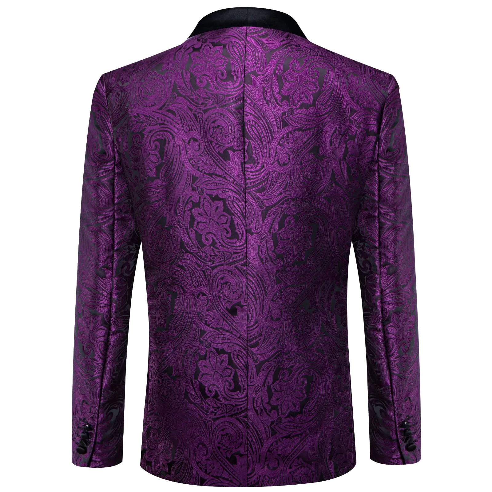 Ties2you Dress Suit Deep Purple Paisley Shawl Collar Silk Prom Suit for Men