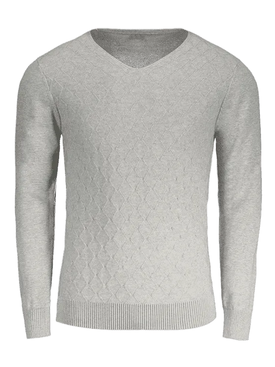 Trendy Rhombus V Neck Sweater