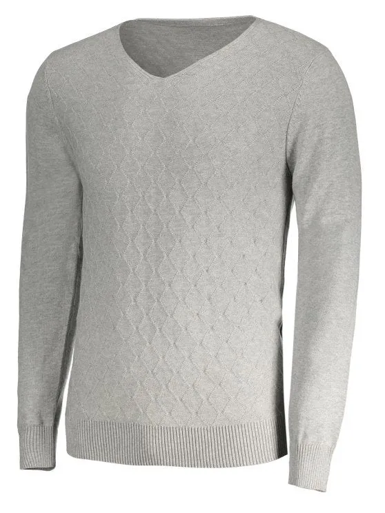 Trendy Rhombus V Neck Sweater