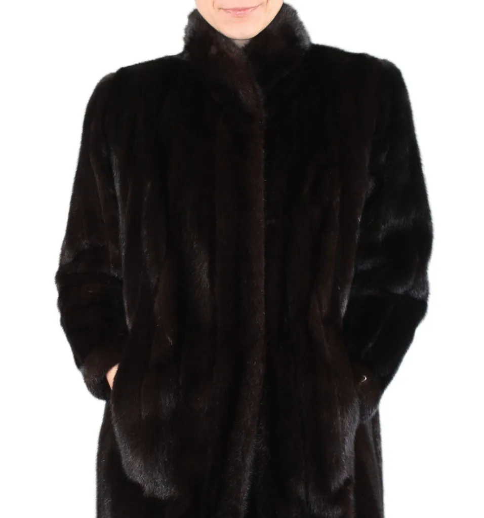 Vintage Blackglama Dark Mink Fur Coat -M/L