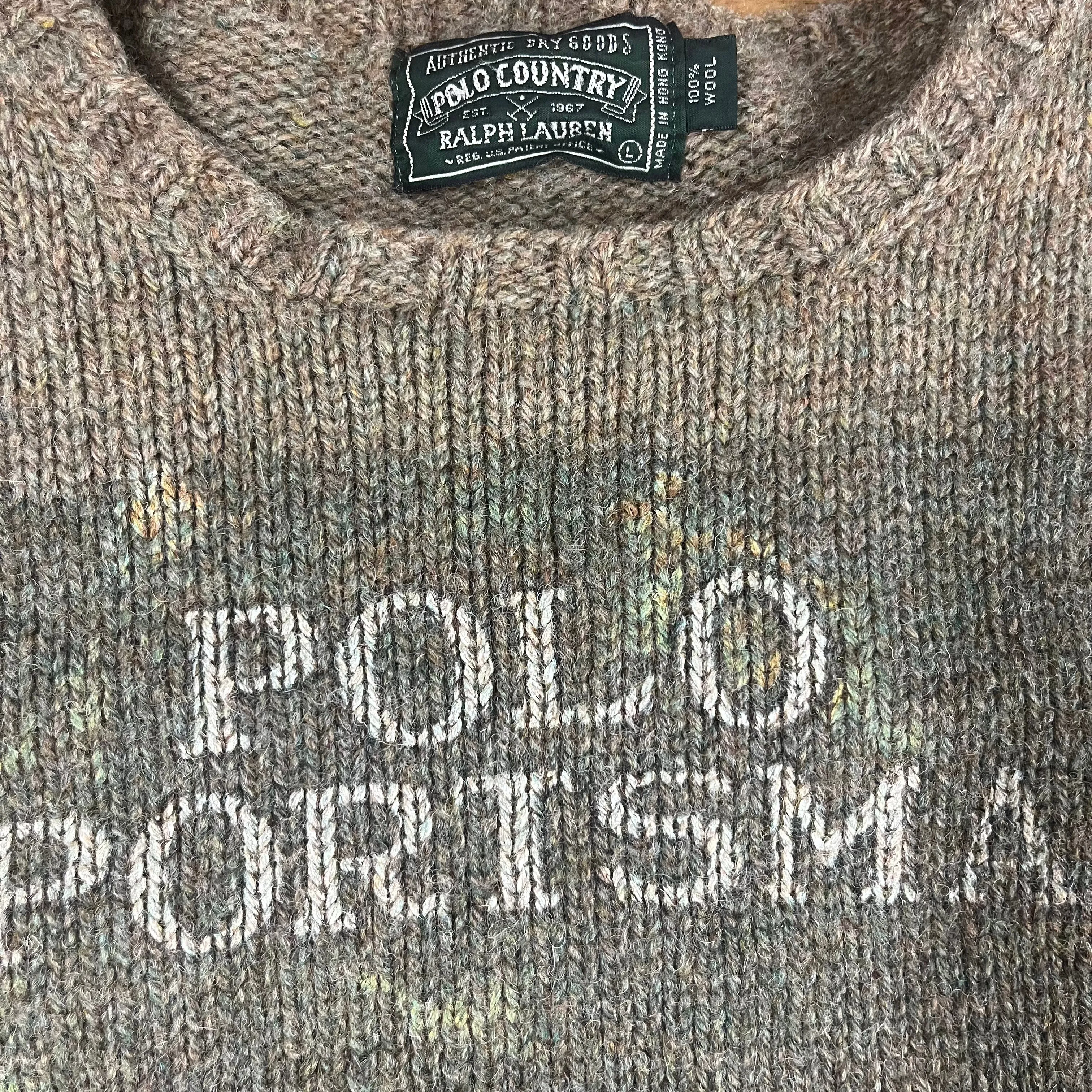 Vintage Polo Ralph Lauren Country "Polo Sportsman" Wool Knit Sweater