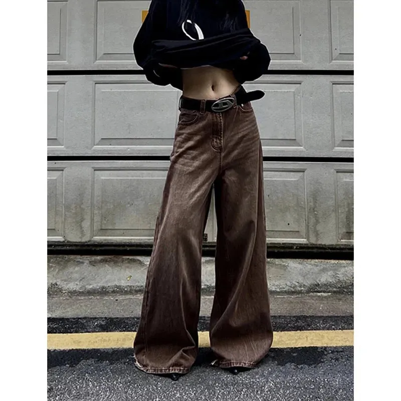 Vintage Spring High Waist Solid Straights Pants