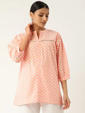 Women Pink And White Tunic