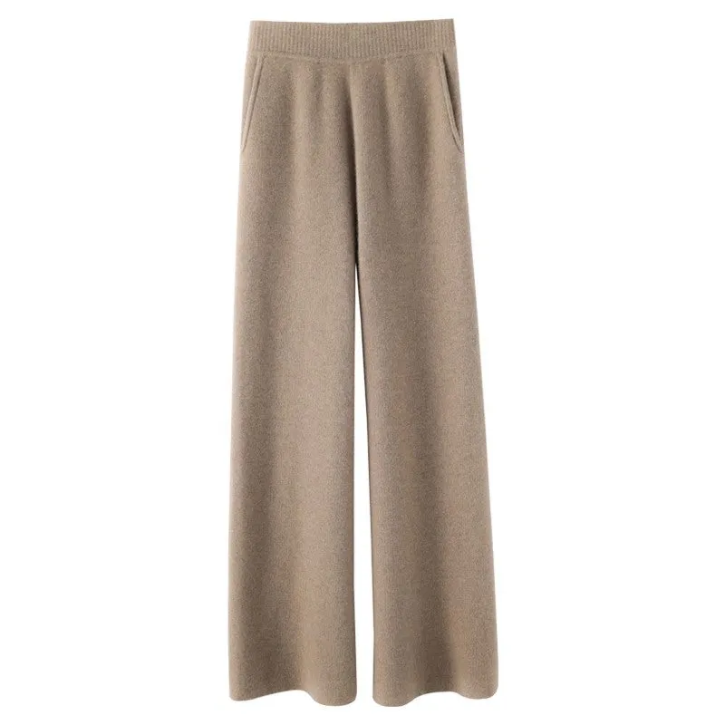 Women's Casual Wide-leg Wool Pants