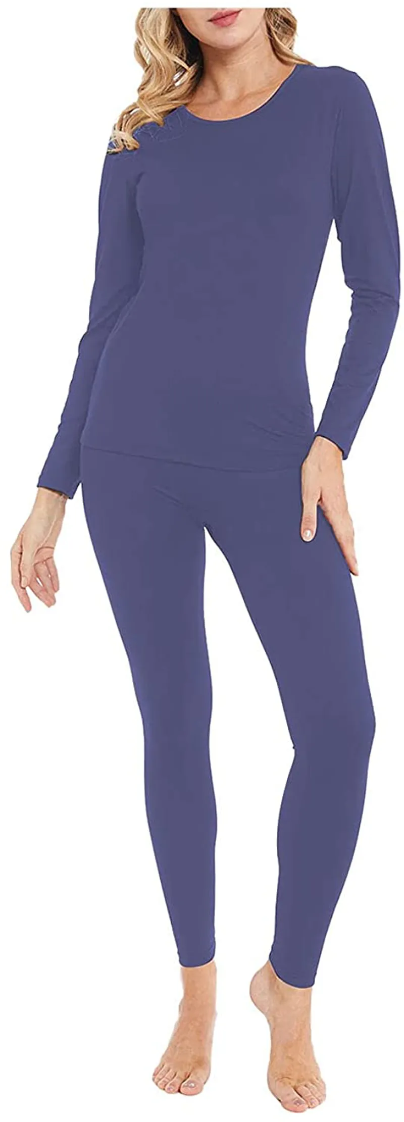 Women's Ultra Soft Thermal Underwear Long Johns Set Base Layer Skiing Winter Warm Top & Bottom