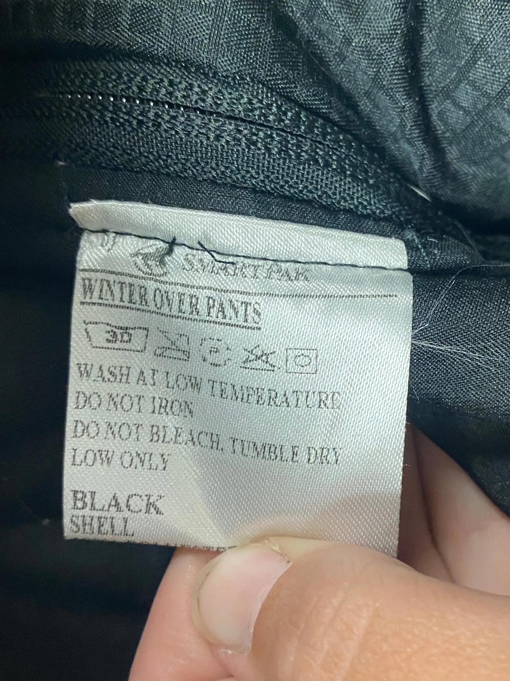 XS Black SmartPak Winter Over Pants