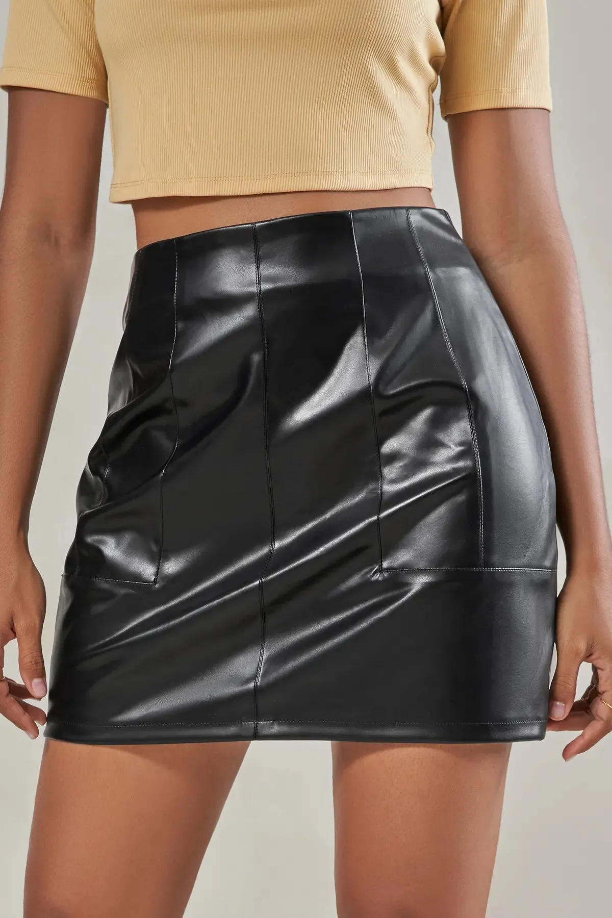 Zipper Back Bodycon Mini Skirt