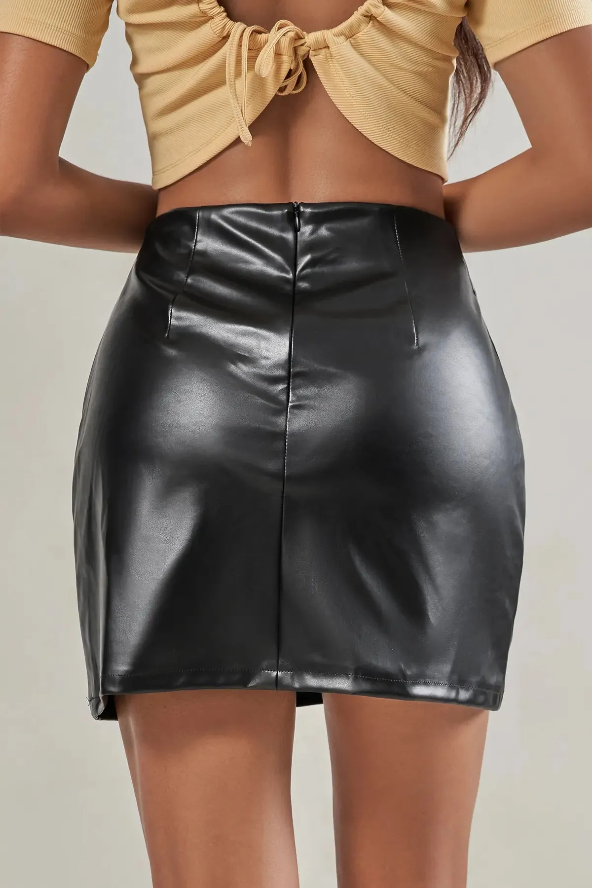 Zipper Back Bodycon Mini Skirt